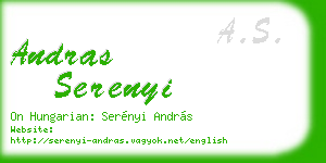andras serenyi business card
