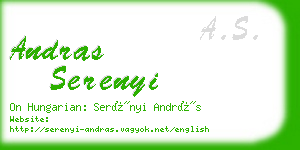 andras serenyi business card